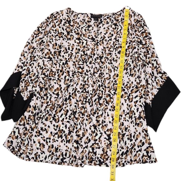 Lane Bryant Cheetah Animal Print Kimono Pink Black Brown V-Neck 18 - Picture 7 of 10